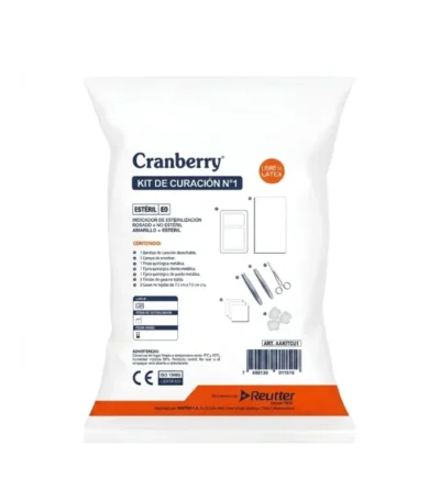 Kit de Curacion Esteril Desechable con 2 Pinzas Cranberry - Set de Curación Médico Estéril Desechable Cranberr...