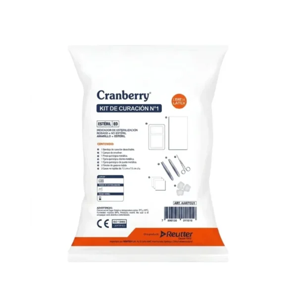 Kit de Curacion Esteril Desechable con 2 Pinzas Cranberry - Set de Curación Médico Estéril Desechable Cranberr...