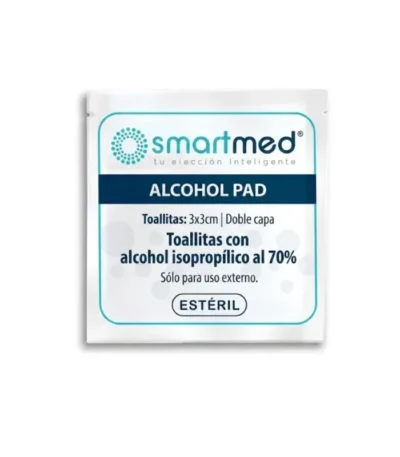 Toallitas de Alcohol Pads Isopropilico 70% Smartmed Caja x 100 Unidades - Toallitas Humedecidas con Alcohol Isopropílico 70%...