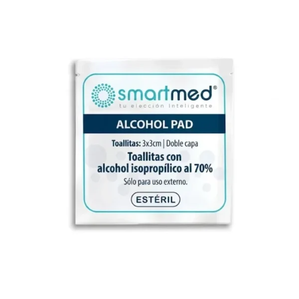 Toallitas de Alcohol Pads Isopropilico 70% Smartmed Caja x 100 Unidades - Toallitas Humedecidas con Alcohol Isopropílico 70%...