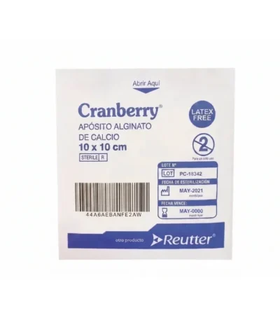 Aposito de Alginato de Calcio 10×10 cm Cranberry Caja x 10 Unidades - Apósitos Estériles de Alginato de Calcio Cranberry...