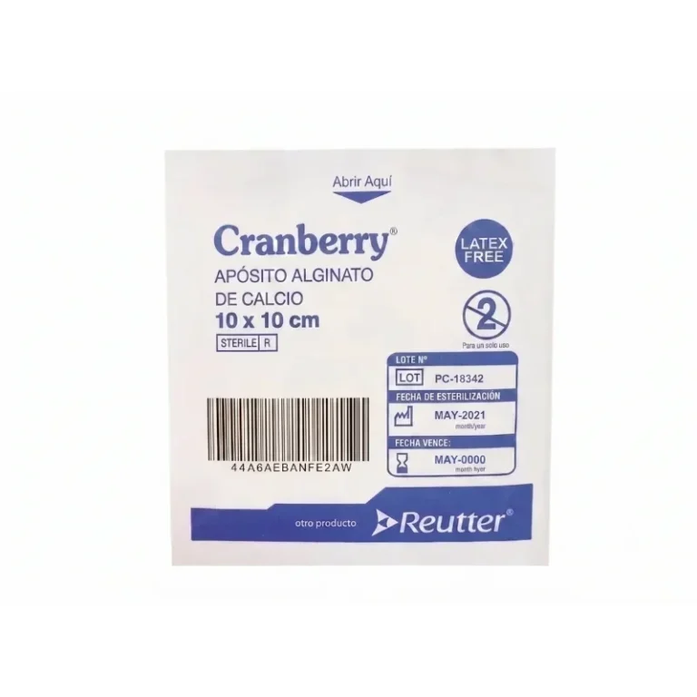Aposito de Alginato de Calcio 10×10 cm Cranberry Caja x 10 Unidades - Apósitos Estériles de Alginato de Calcio Cranberry...