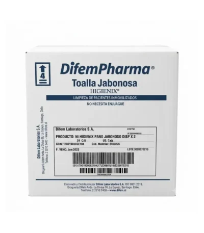 Toallas Jabonosas Higienix Difem Pharma Caja x 24 Sobres - Toallas Esponjas Jabonosas Desechables Higienix Di...