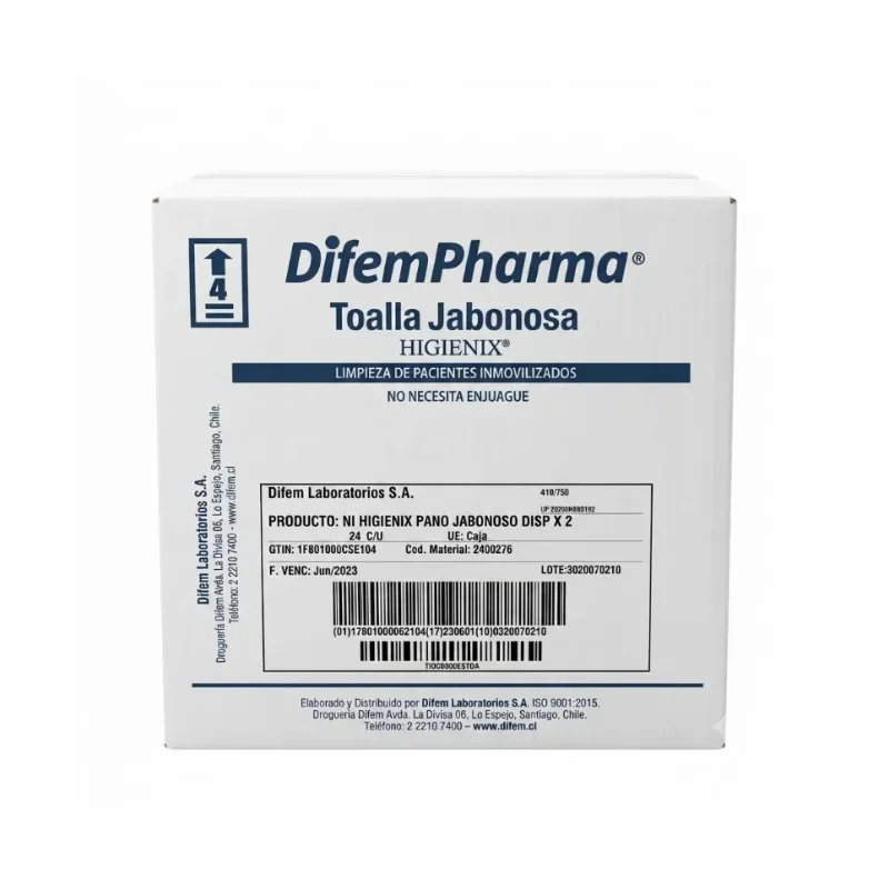 Toallas Jabonosas Higienix Difem Pharma Caja x 24 Sobres - Toallas Esponjas Jabonosas Desechables Higienix Di...