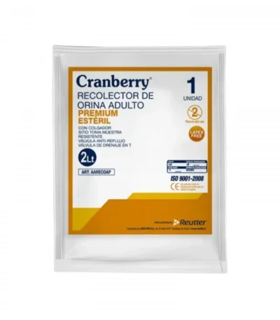 Bolsa Recolectora de Orina Adulto Premium 2 Litros Esteril Cranberry Unidad - Bolsa Recolectora de Orina Adulto Premium Cranberr...
