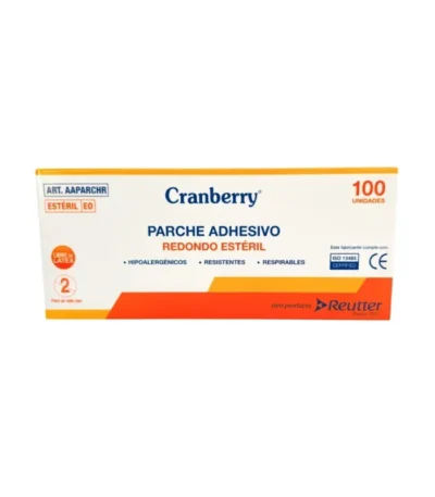 Parche Curita Redondo Hipoalergenico para Vacunas Cranberry Caja x 100 Unidades - Parches Curita Redondos Estériles e Hipoalergénico...
