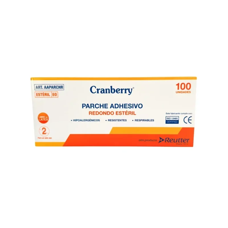 woo-products2Fimages2F1785278670409-producto-800x800-1785278669441.webp Parche Curita Redondo Hipoalergenico para Vacunas Cranberry Caja x 100 Unidades - Parches Curita Redondos Estériles e Hipoalergénico...