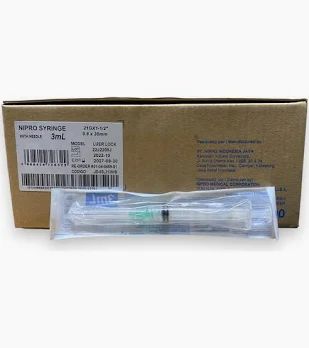 Jeringa 3 ml Luer Lock con Aguja 21G x 1 1/2 Nipro Caja 100 Unidades - ADMINISTRACION PRECISA Y SEGURA PARA USO CLINICO Y...