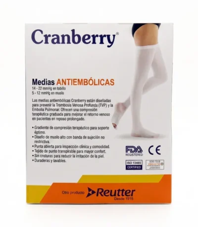 Medias Antiembolicas Compresion Graduada Talla XL Cranberry - PREVENCION SEGURA Y CONFORT PARA LA RECUPERACION H...