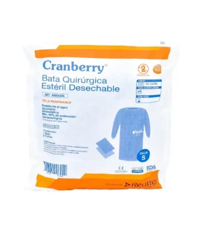 Bata Quirúrgica Estéril Desechable Talla S Cranberry Unidad - Protección biológica avanzada y máxima seguridad e...