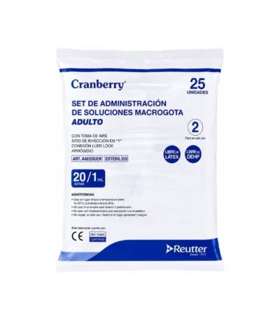 Set de Administración Macrogota Estéril Caja x 25 Unidades - Infusión intravenosa segura, precisa y libre de co...