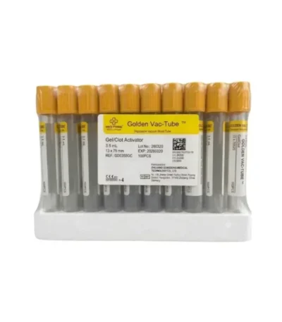 Tubo Muestreador de Sangre Tapa Amarilla con Gel Separador 3,5 ml GBVac Gradilla 100 Unidades - SEPARACION RAPIDA DE SUERO Y MAXIMA ESTABILIDAD PA...