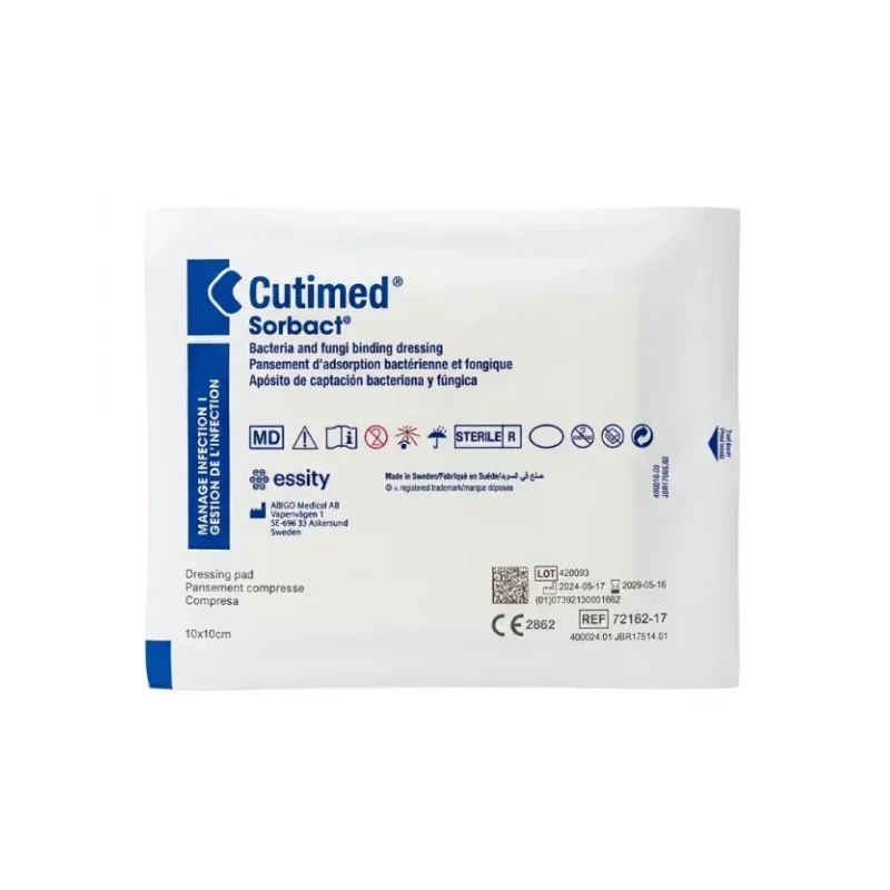 Aposito Antimicrobiano Cutimed Sorbact 10×10 cm BSN Medical Unidad - Apósitos Antimicrobianos de Captación Bacteriana D...