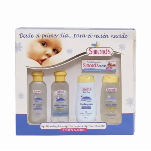 Kit Estuche Recien Nacido 4 Productos Simonds - Cuidado y Proteccion Completa Dermo Protectora par...