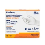 Guantes Quirúrgicos Látex Libre de Polvo Estériles Cranberry Talla 8.5 Caja 50 Pares - Alta precisión táctil y bioseguridad superior en e...