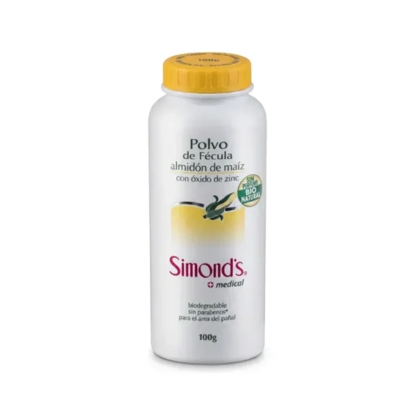 Polvo Fécula Dermo Protectora 100 g Simonds - Proteccion Absorbente y Alivio Suave para la Piel ...