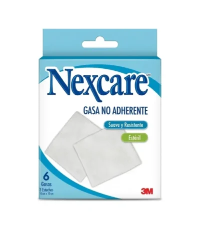 Gasa Estéril Suave y Resistente 10 cm x 10 cm Nexcare 3M - Gasa No Tejida Estéril de Alta Absorción para Limp...