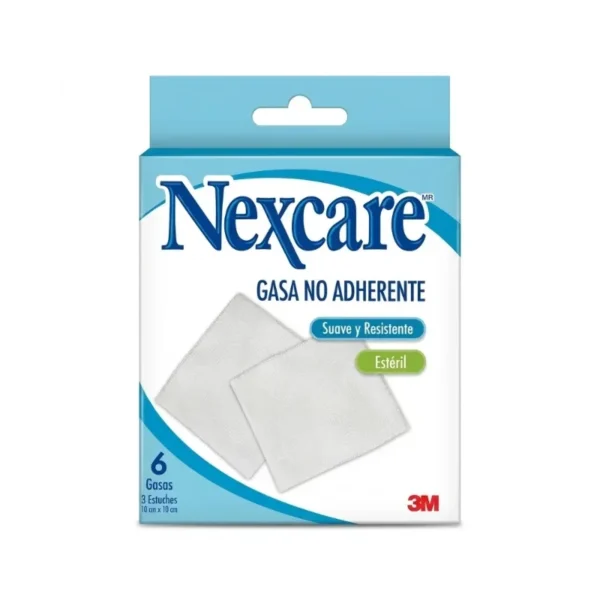 Gasa Estéril Suave y Resistente 10 cm x 10 cm Nexcare 3M - Gasa No Tejida Estéril de Alta Absorción para Limp...