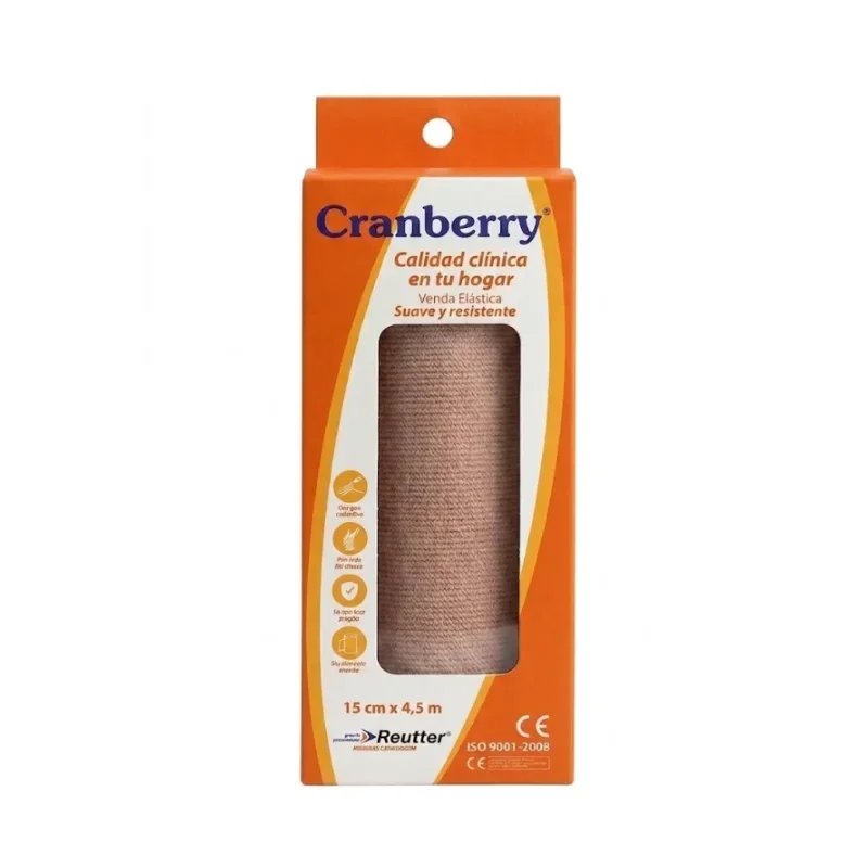Venda Elástica Ideal 15cm x 4.5m Cranberry 1 Unidad - Soporte elástico continuo de amplia cobertura para...