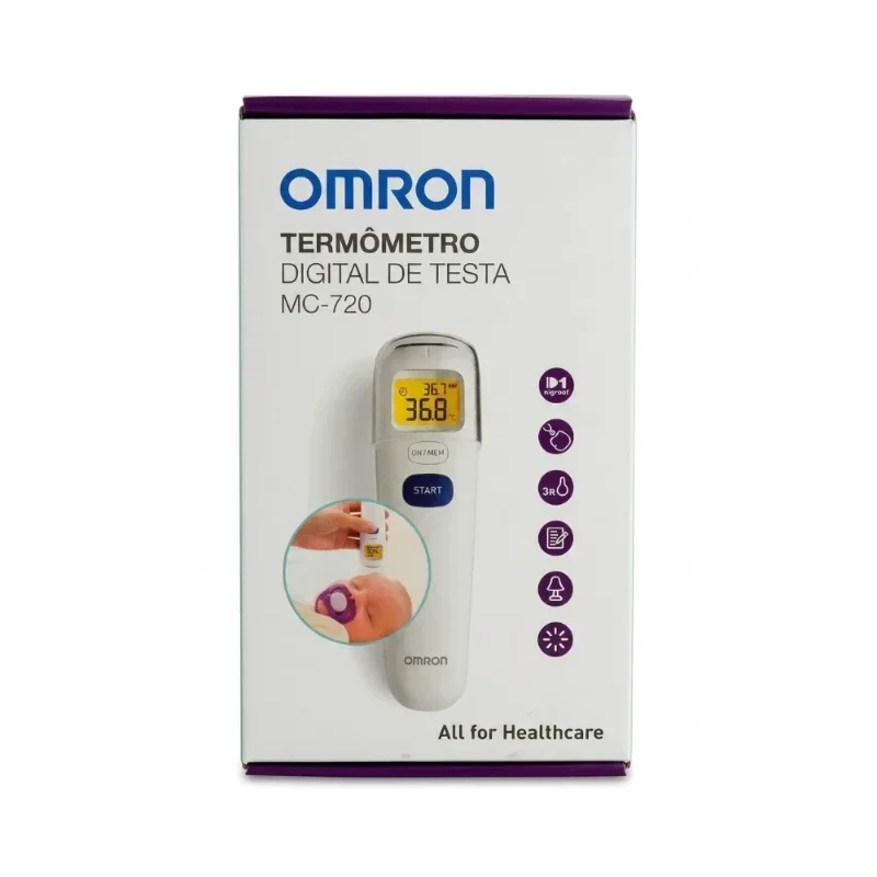 Termómetro Infrarrojo Digital de Frente Sin Contacto Omron MC-720 1 Unidad - Medición corporal ultrasensible e instantánea sin ...