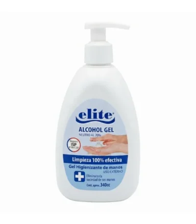 Alcohol Gel Neutro Elite 70% Envase 340ml - Desinfección Efectiva e Higiene Profunda de Manos ...