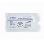 Sutura Ácido Poliglicólico Calibre 2/0 Aguja 3/8 Círculo HRT30 75 cm – Caja x 12 Unidades Estériles - Sutura Quirúrgica Absorbible Sintética Trenzada co...