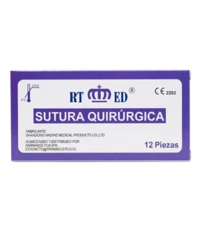Sutura Ácido Poliglicólico Calibre 2/0 Aguja 3/8 Círculo HRT30 75 cm – Caja x 12 Unidades Estériles - Sutura Quirúrgica Absorbible Sintética Trenzada co...