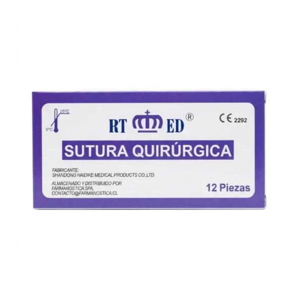 Sutura Ácido Poliglicólico Calibre 2/0 Aguja 3/8 Círculo HRT30 75 cm – Caja x 12 Unidades Estériles - Sutura Quirúrgica Absorbible Sintética Trenzada co...