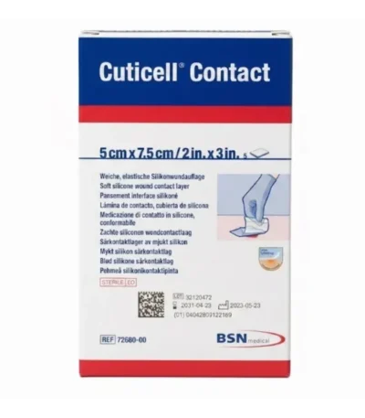 Apósito de Silicona Cuticell Contact 5 x 7,5 cm BSN Medical Caja x 5 Unidades - Apósito Primario de Contacto Atraumático de Silico...