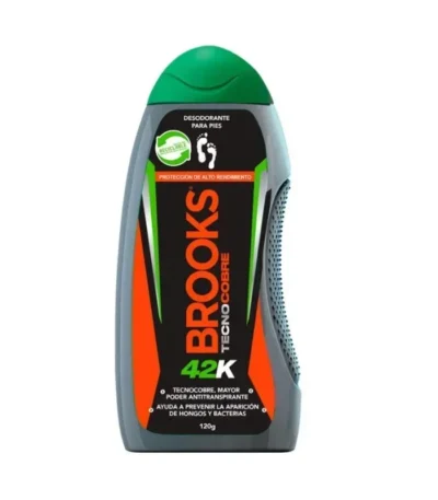 Talco Desodorante para Pies Brooks 42K Tecno Cobre 120 g Frasco - Talco antitranspirante y desodorante deportivo de ...