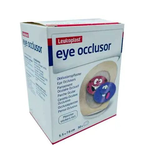 LEUKOPLAST EYE OCLUSOR 5.5 X 7.6 CAJA X 30 - El Parche Ocular Leukoplast Niños +3Años X 30Und e...