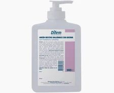 JABON NEUTRO BALSAMICO SIN AROMA 340ML DIFEM - Jabón líquido formulado con Pantenol, Lanolina y a...