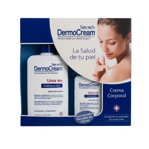 Estuche Dermocream Urea 10% Crema Corporal Humectante 400ml + 150ml Simond's