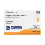 Jeringa 5 ml Luer Slip con Aguja 21G x 1 1/2 Cranberry Caja 100 Unidades