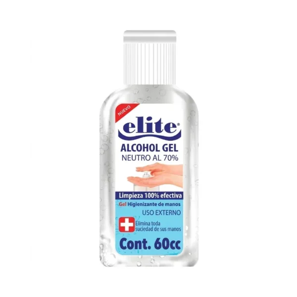 Alcohol Gel Neutro Desinfectante de Manos 70° 60ml Elite