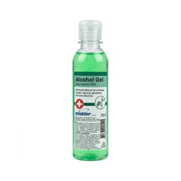 Gel Alcohol Antiséptico para Manos 70% 250 ml Tapa Flip Top WK-117 Winkler