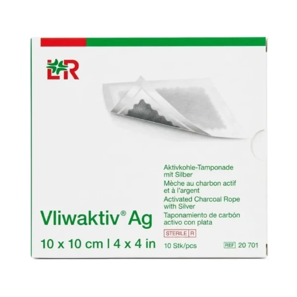 Vliwaktiv Ag Carbon Activado con Plata 10x10 cm L & R CAJA X10 Unidades