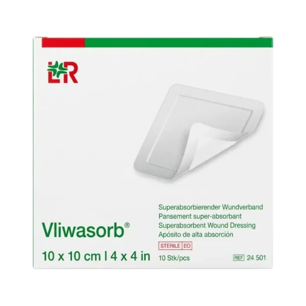 Vliwasorb de Alta Absorcion Esteril 10×10 cm L & R Caja 10 Unidades - Máximo Control del Exudado para una Cicatrización ...