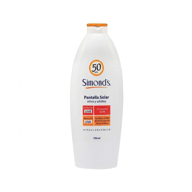Protector Pantalla Solar SPF 50 Hipoalergénico 750 ml Simond’s Unidad - Alta Protección Solar Familiar en Formato de Máxim...