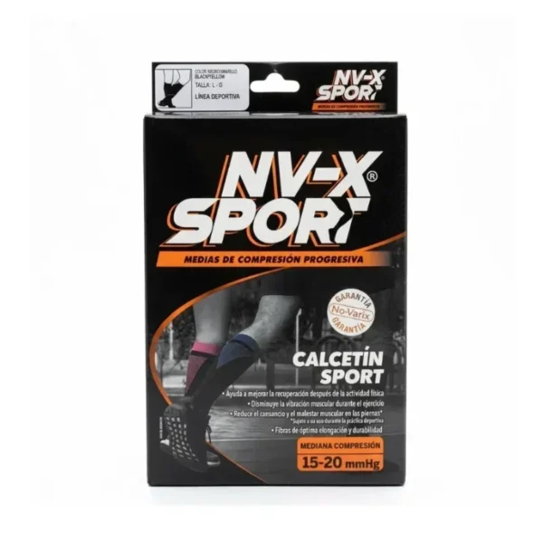 Calcetines de Compresion Deportivos 15-20 Mmhg Mujer Negro y Rosado Talla L Nv-x Par